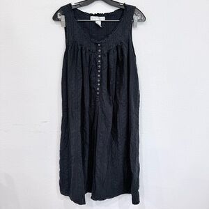 Eileen West Floral Black Lace Midi Nightgown Women’s Size Small